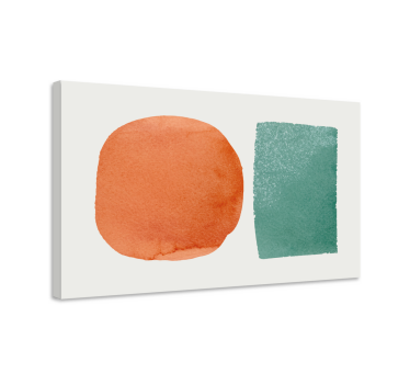 Quadro Decorativo abstrato aquarela circular e retangular - TenStickers