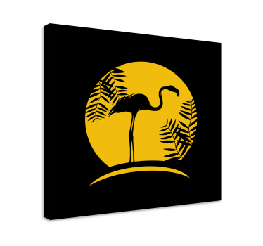 Quadro de pássaros silhueta elegante de flamingo - TenStickers