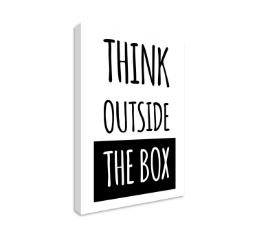 Quadro com frase motivacional Pense fora da caixa - TenStickers