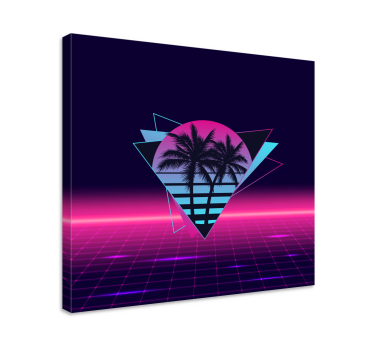 Quadro Decorativo vintage Palmeira estilo vaporwave - TenStickers