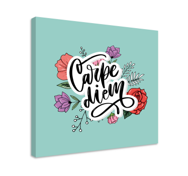Quadro com letras carpe diem floral - TenStickers