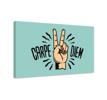 Quadro com letras gesto de carpe diem com a mão - TenStickers