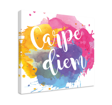 Quadro com frase motivacional Respingo colorido do carpe diem - TenStickers