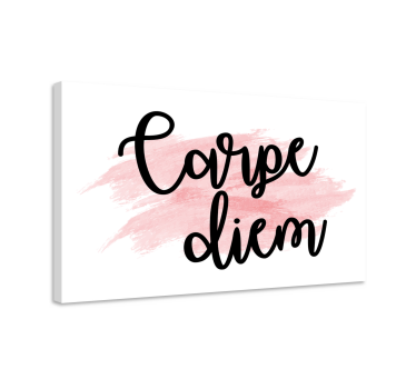Quadro com frase motivacional Carpe diem pintura rosa - TenStickers