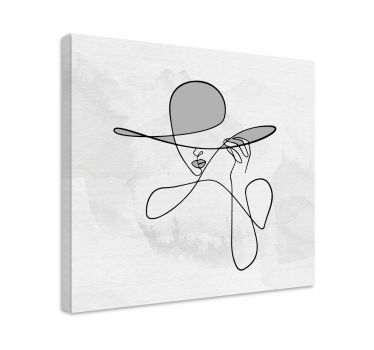 Quadro Decorativo hall de entrada Mulher minimalista com chapéu - TenStickers