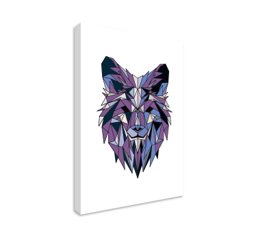 Quadro decorativo de cavalos e rosto de leão poligonal - TenStickers