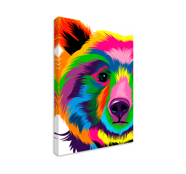 Quadro geométrico Urso colorido - TenStickers