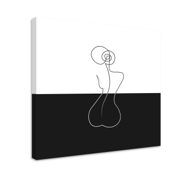 Quadro decorativo abstrato arte de linha minimalista - TenStickers