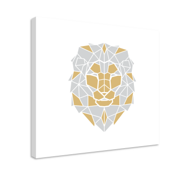 Quadro decorativo de cavalos cabeça de leão geométrica - TenStickers