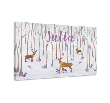 Quadro de animais Floresta escandinava de inverno com animais - TenStickers