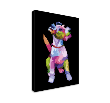 Quadro Decorativo de cães Animais geométricos fox terrier - TenStickers