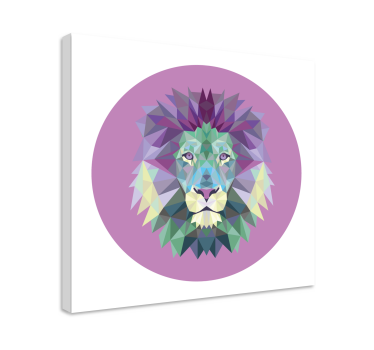 Quadro animais cabeça de leão geométrica - TenStickers