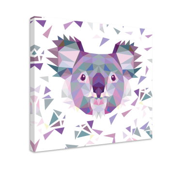 Quadro decorativo de cavalos face de coala geométrica - TenStickers