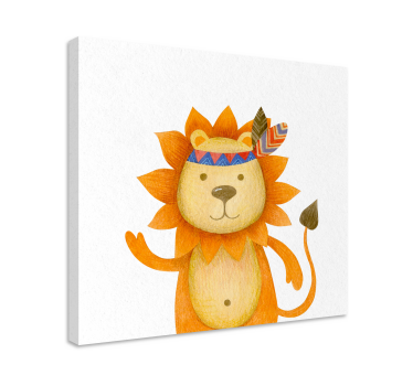 Quadro animais leão amigável - TenStickers
