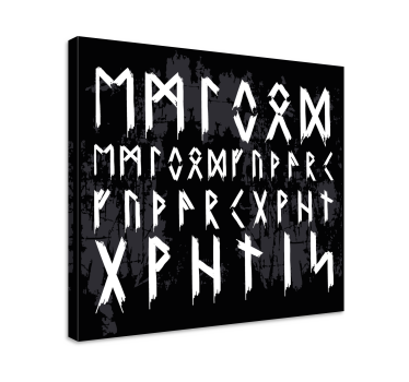 Quadro nórdico Alfabeto viking vintage - TenStickers