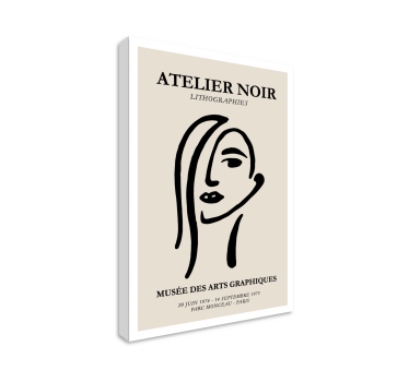 Quadro Atelier Noir - Silhueta da Cara de uma Mulher - TenStickers