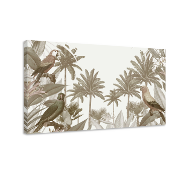 Quadro Decorativo de árvores Fauna tropical vintage - TenStickers