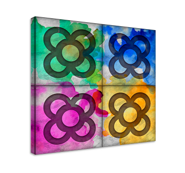 Quadro vintage azulejos coloridos - TenStickers