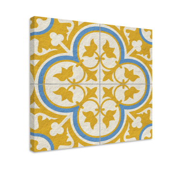 Quadro vintage azulejo hidráulico amarelo - TenStickers