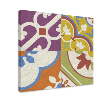 Quadro vintage padrão de azulejos ornamentais - TenStickers