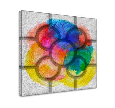 Quadro vintage azulejos coloridos da rua de Bilbao - TenStickers