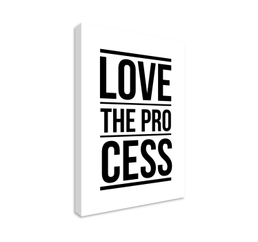 Quadro frase motivacional ame o processoAme o processo de aprende - TenStickers