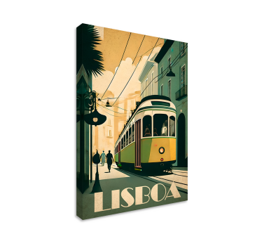 Quadro de cidade ilustração vintage de Lisboa - TenStickers