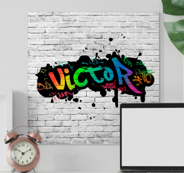 Quadro Decorativo para quarto graffiti nome Personalizado - TenStickers