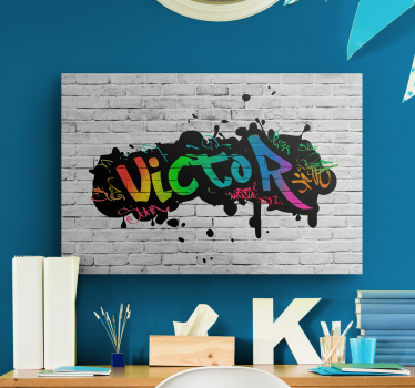 Quadro Decorativo para quarto graffiti nome Personalizado - TenStickers