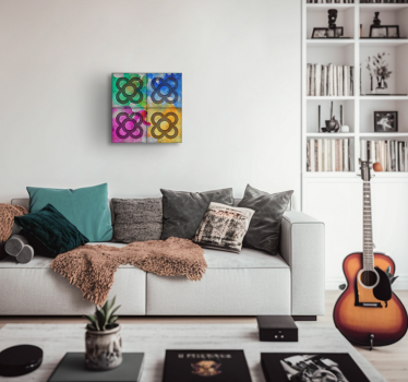 Quadro vintage azulejos coloridos - TenStickers