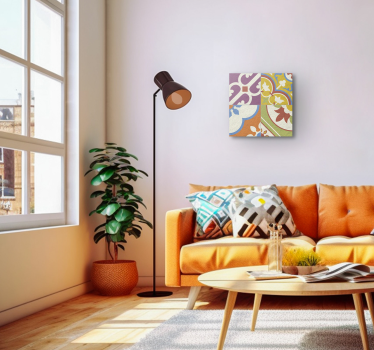 Quadro vintage padrão de azulejos ornamentais - TenStickers