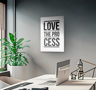 Quadro frase motivacional ame o processoAme o processo de aprende - TenStickers
