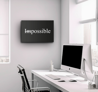 Quadro frase motivacional impossível palavraPalavra impossível - TenStickers