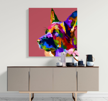 Quadro Decorativo de cães Pastor alemão arco-íris - TenStickers