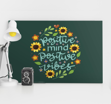 Quadro com frase motivacional Flores e citação motivacional - TenStickers