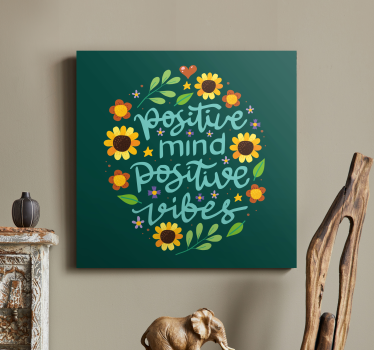 Quadro com frase motivacional Flores e citação motivacional - TenStickers
