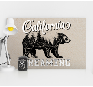 Quadro 3d aventura do urso da califórnia - TenStickers