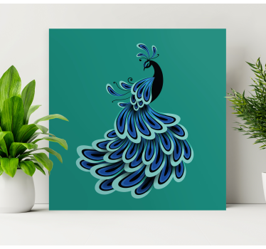 Quadro 3d design elegante de pavão - TenStickers