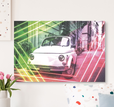 Quadro Decorativo abstrato veículo urbano retrô - TenStickers