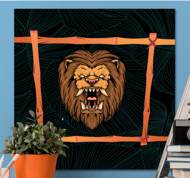 Quadro animais cabeça de leão majestosa - TenStickers