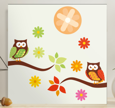 Quadro animais encanto da família coruja - TenStickers