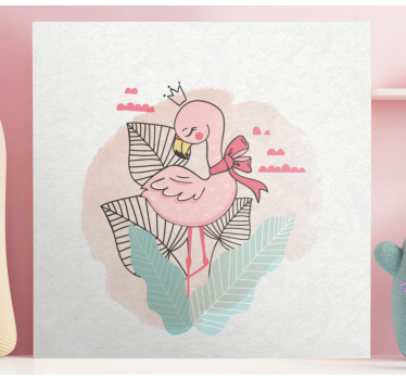 Quadro animais flamingo com laço - TenStickers
