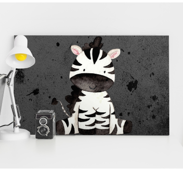 Quadro animais personagem zebra fofo - TenStickers