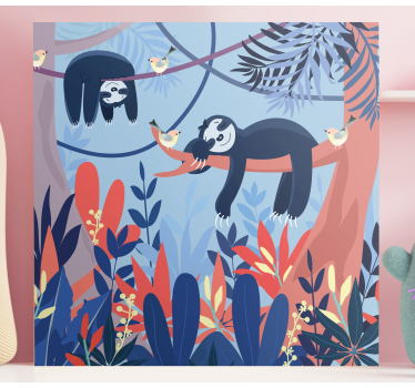 Quadro animais preguiças no galho - TenStickers