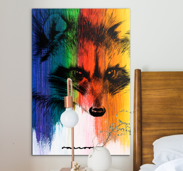 Quadro animais retrato vibrante de raposa - TenStickers