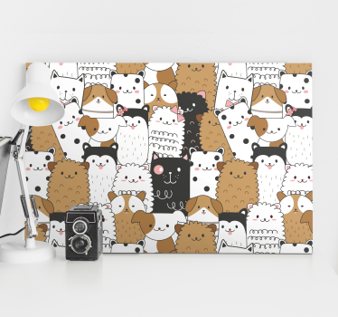 Quadro animais rostos de animais fofos - TenStickers