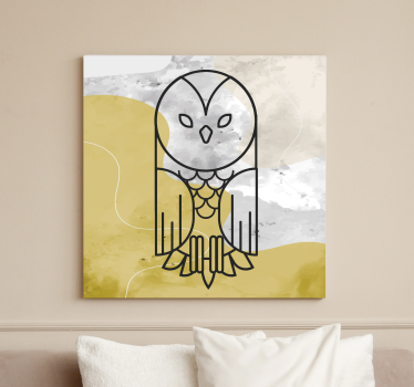 Quadro animais silhueta de coruja minimalista - TenStickers