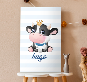 Quadro animais vaca fofa coroada - TenStickers