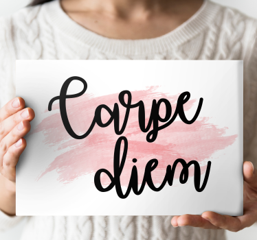 Quadro com frase motivacional Carpe diem pintura rosa - TenStickers