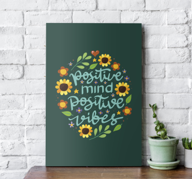 Quadro com frase motivacional Flores e citação motivacional - TenStickers